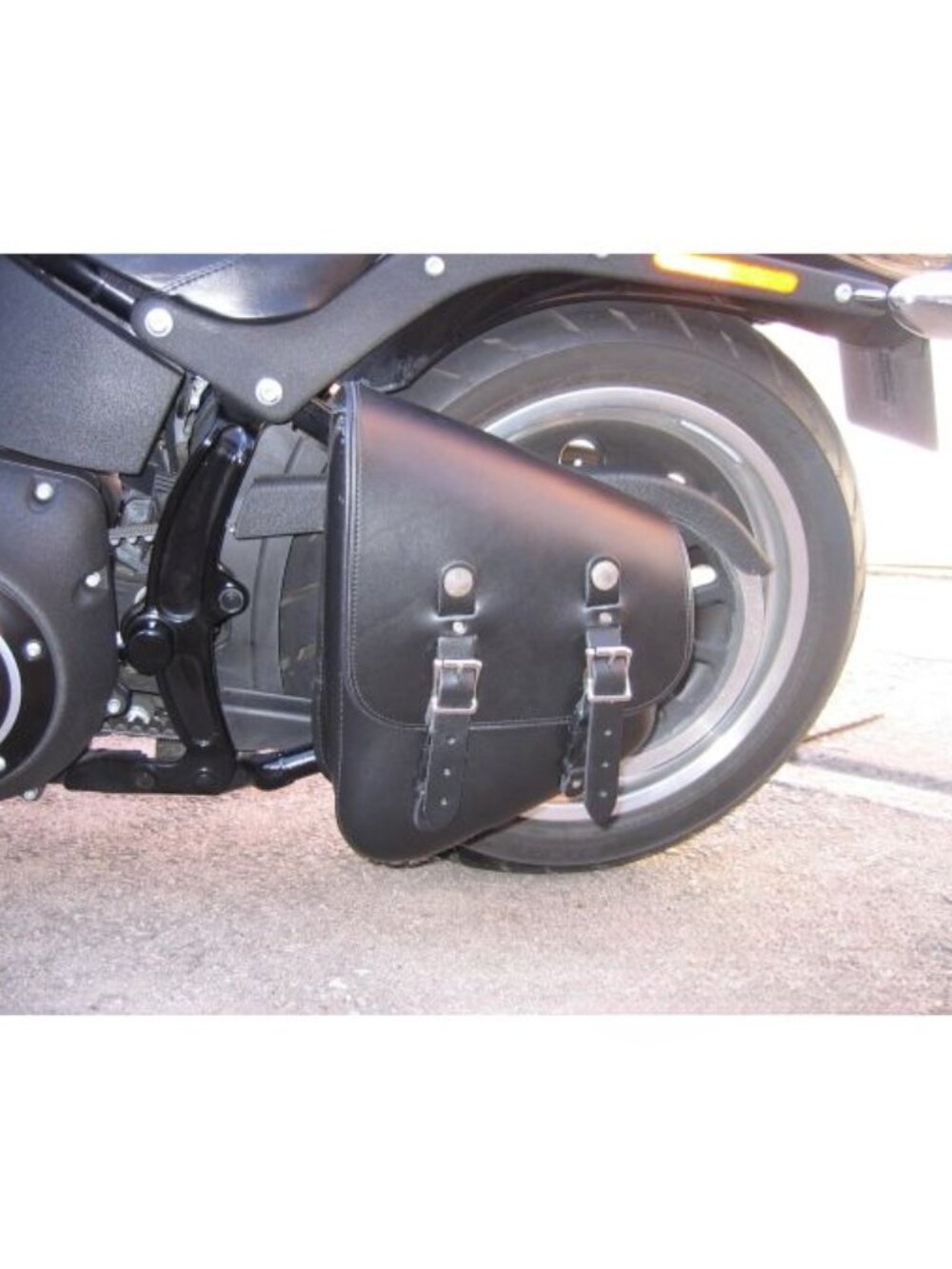Leatherworks Inc. Motorcycle Solo Black Leather Left Saddle Swing Arm Bag